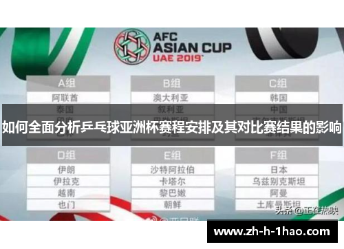 如何全面分析乒乓球亚洲杯赛程安排及其对比赛结果的影响