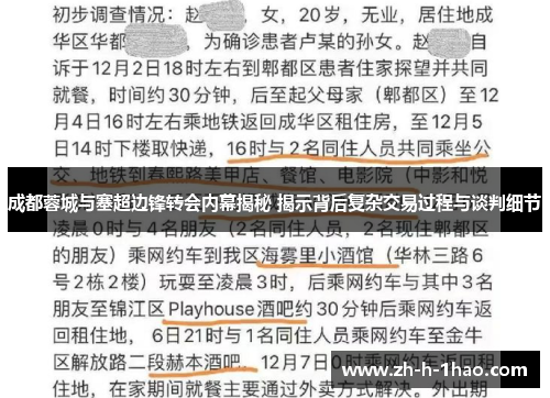 成都蓉城与塞超边锋转会内幕揭秘 揭示背后复杂交易过程与谈判细节